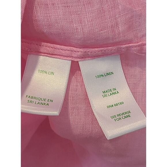 Lilly Pulitzer Sarasota Tunic Top Blouse Pink Isle, 100%Linen | Size M | EUC - Picture 8 of 11